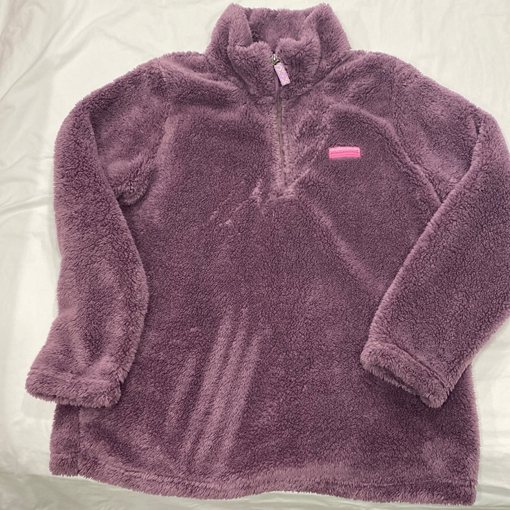 Simply southern plush purple pull over quarter zip